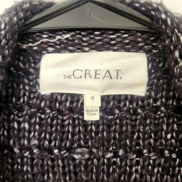 THE GREAT Short Monster Cardigan in Metallic Charcoal size 0 - Picture 7 of 8